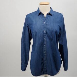 Ann Taylor Chambray Button Down Shirt Medium